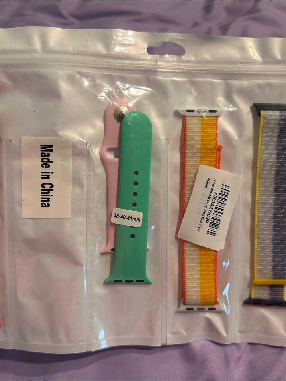 Multicolor Silicone & Nylon Apple Watch Band Set - 40/41/45